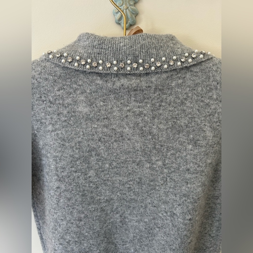 Song of Style Gray Knit Sweater with Pearl and Rhinestone Details
Size: XS
NWT - Picture 10 of 15